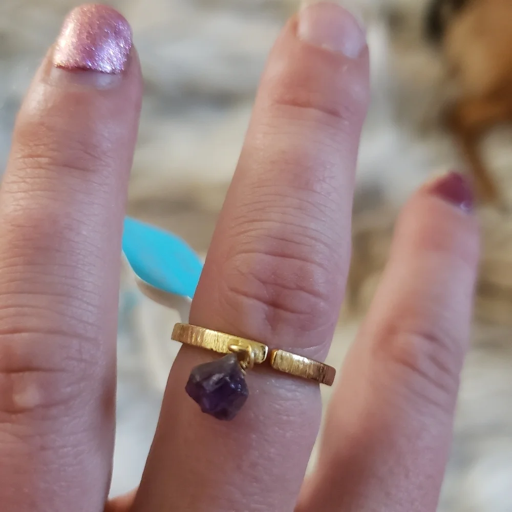 New: Amethyst Raval Stacking Ring - Picture 2 of 4